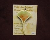 GINKGO LEAF handmade ceramic-watercolor from real gingko leaf shaped OOAK wall hanging by Wisconsin artist Faith Ann Originals