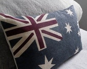 hand printed  new 2012 Australian flag cushion cover