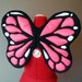 Bright Pink Butterfly Wings. Monarch Fairy Princess. Felt, No Wire. Original design.