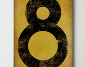 Number No. 8 - Vintage-Style Gas Station Number / Graphic Art / Gallery Wrapped Canvas 18x24x1.5 wall art