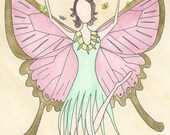 The Queen Of The Butterflies Fairy 5x7 Picture, Children Giclee Art Print
