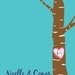 Custom Wedding Couple Tree with Names, Initials, Heart, Date - 8x10 inch Print
