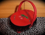 CHERRY PIE Vintage Handmade Rockabilly Box Handbag -on sale-