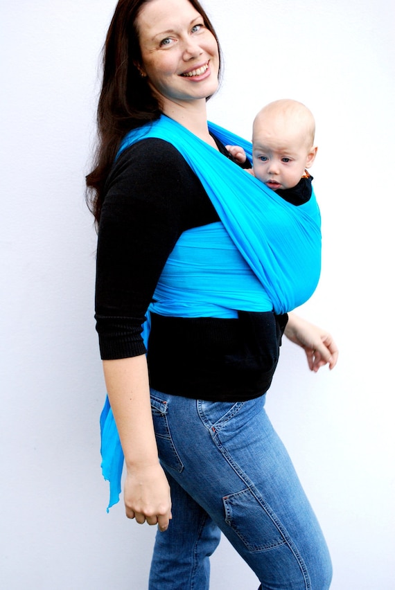 RESERVED - Baby Carrier Wrap Woven Cotton Gauze Maternity Wrap Turquoise BabyEtte - Non-Stretchy - Made to Order