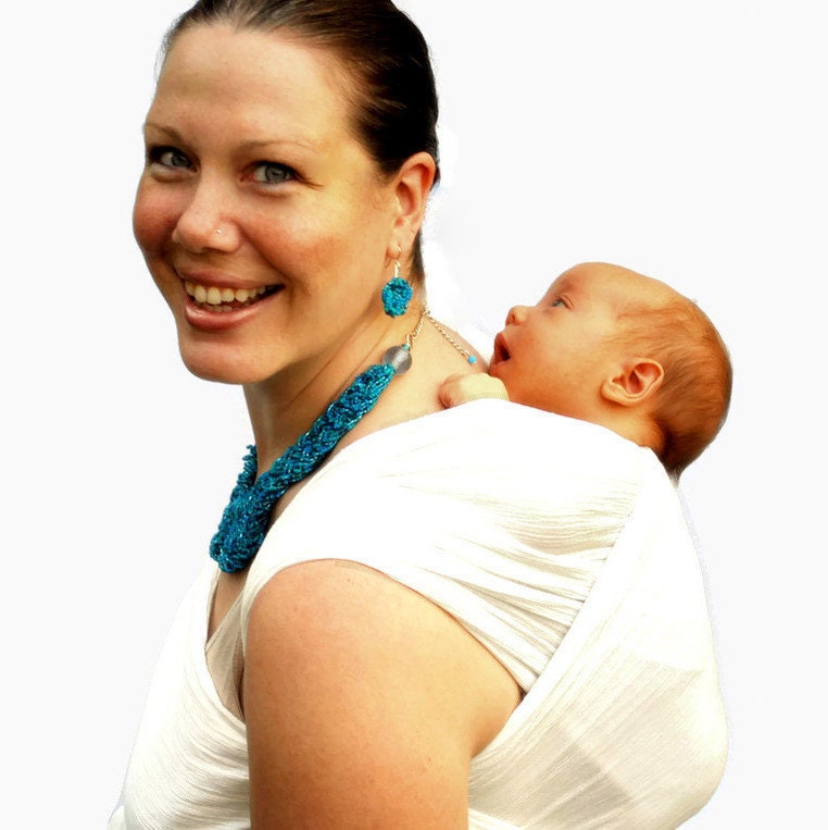 Baby Carrier Wrap Woven Cotton Gauze Soft White BabyEtte - Non-Stretchy - Many Colors in Shop - Made to Order