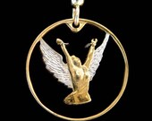 Cut Coin Jewelry - Chile - Winged Lady - Earrings