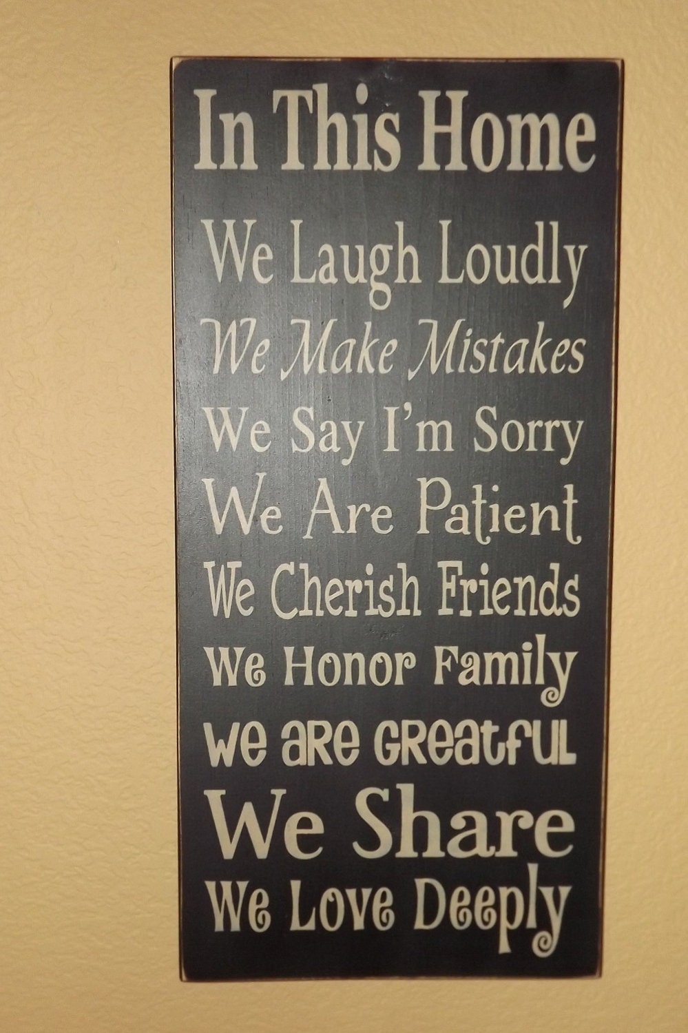 In This Home primitive wood sign