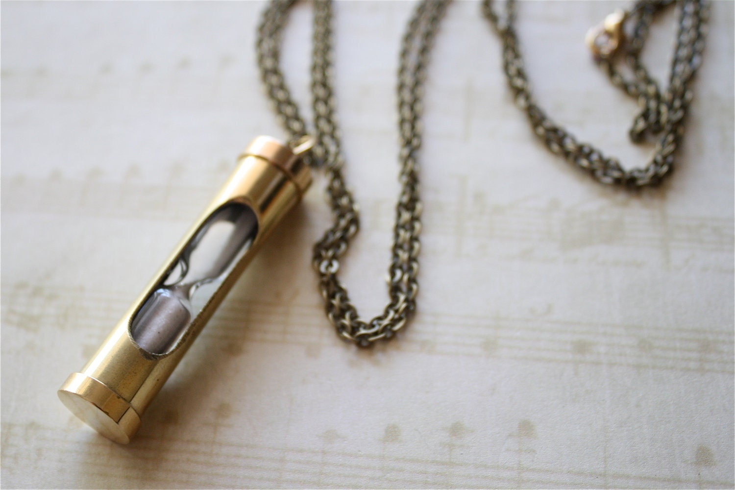 Brass Hourglass Necklace