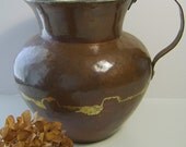 Vintage Brazen Hammered Copper Pitcher