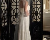 Bridal Veil - Chapel Length Veil with Raw Cut Edge - White, Diamond White, Ivory, or Champagne