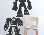 Removable Wall art decal - Robot Pals for boys to men