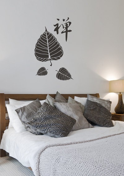 Zen Bodhi Leaf wall art decals