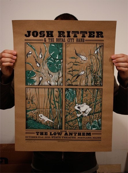 Josh Ritter and The Low Anthem at State Theatre Screen printed poster