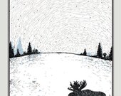 Take Care Winter Scene Screen Print