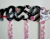 Personalized Wood Hair Bow Holder- UP TO 6 LETTERS