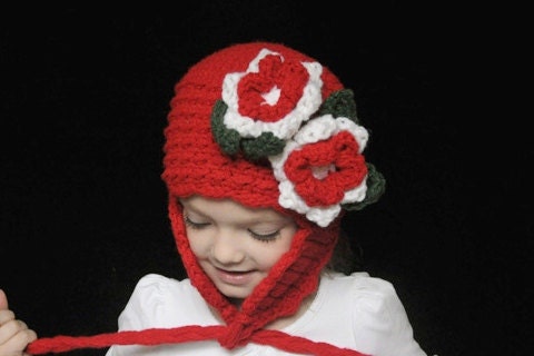 INSTANT DOWNLOAD Crochet Pattern Classic Earflap Hat (Includes Sizes Newborn to Adult)  Permission to sell all finished items
