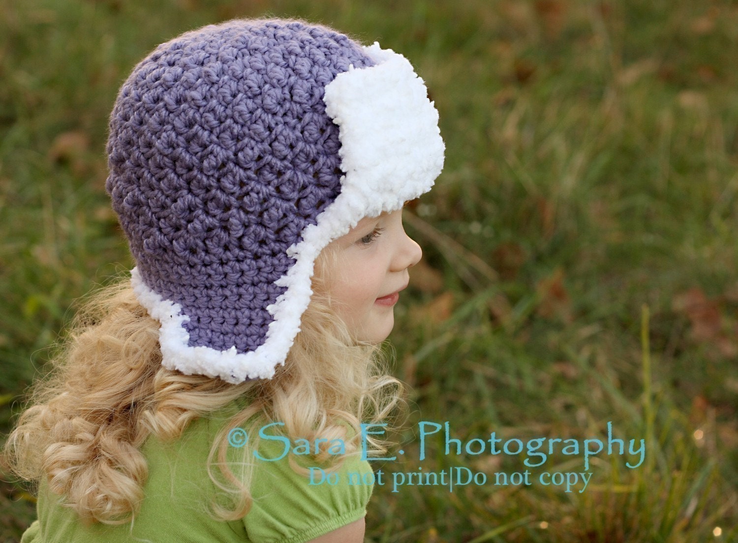 INSTANT DOWNLOAD Crochet Pattern Nubby Aviator Hat 6 sizes included - Welcome to sell all finished items.