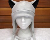 Animal Ear Hat Gray Wolf - Silver Grey Wolf Ear Fleece Aviator Ear Flap Hat