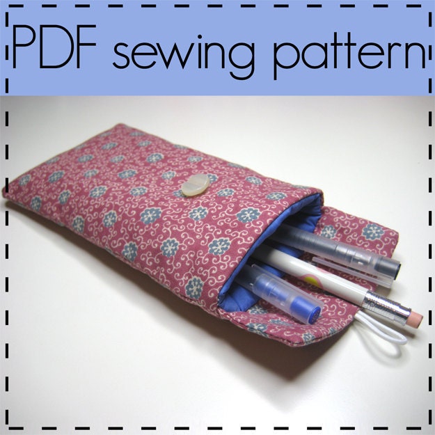Pencil Case, Glasses Case, Padded Case, Gadget Pouch Sewing Pattern - Easy, Beginners Pattern - D.I.Y