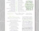 Shabby Chic Wedding Program - Customizable PDF File