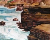 original watercolor, seascape, ocean painting