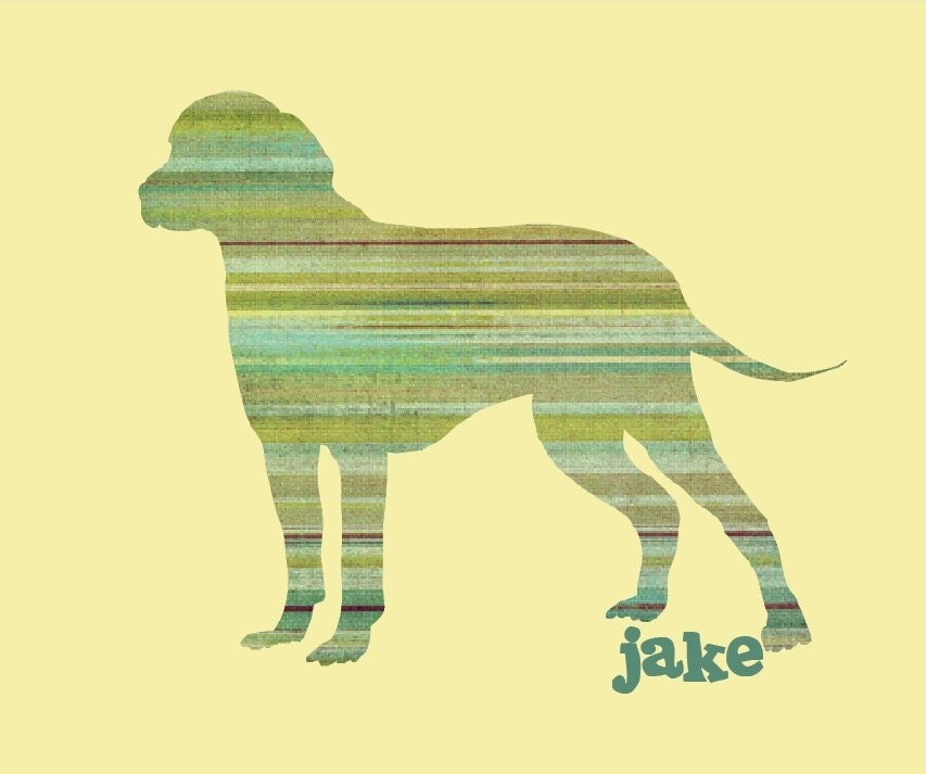 CHOOSE YOUR BREED Personalized 8 x 10 Dog Print - Beach Stripes