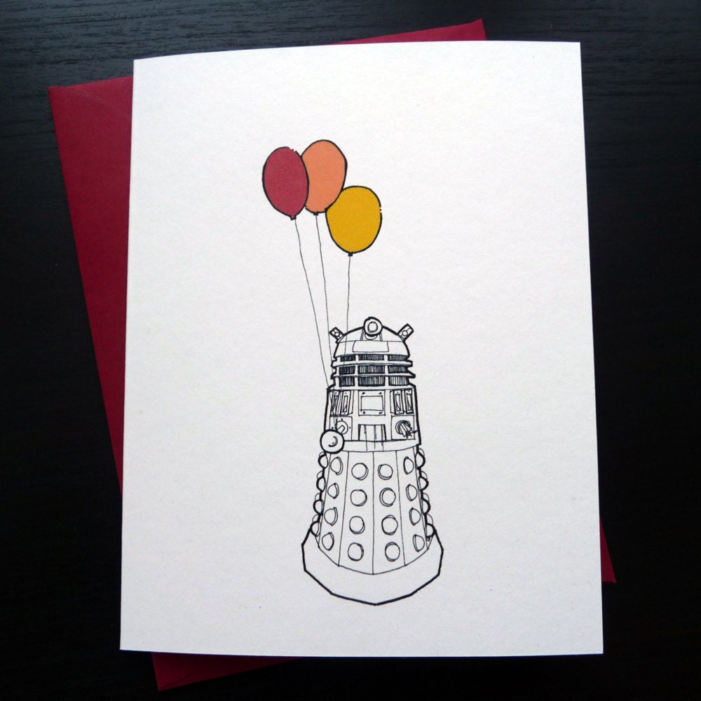 Doctor Who Inspired Dalek Birthday Card: Celebrate with Balloons