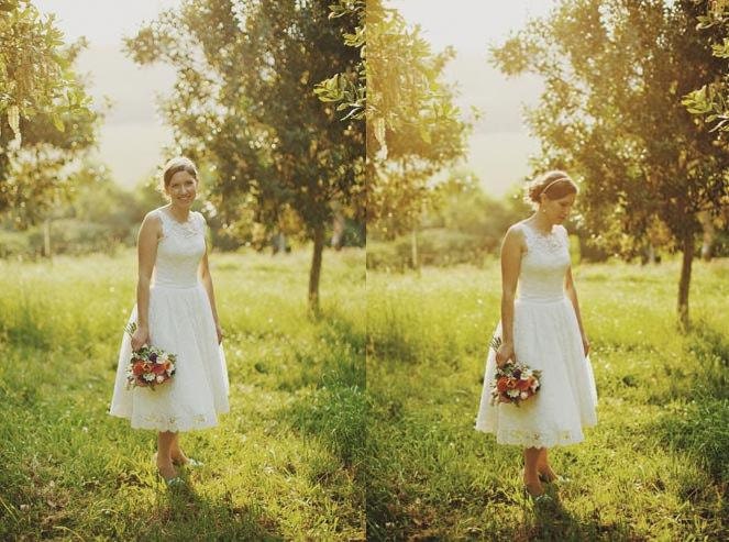 Lace Tea Length Wedding Dress - Inspired by Priscilla of Boston Trish