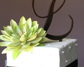 Brown Monogram Cake Topper