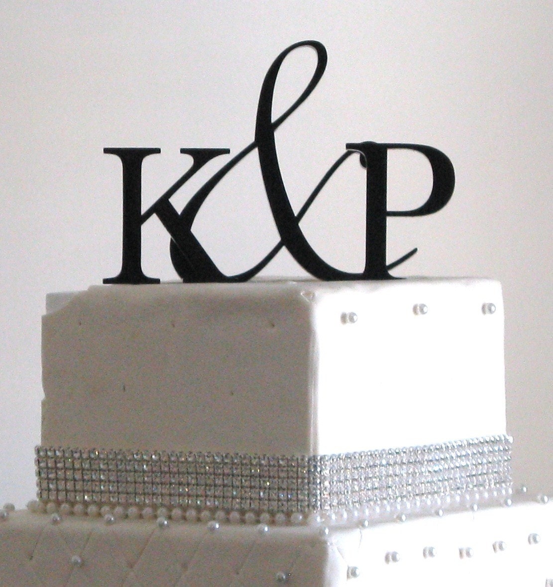 Two Initials Ampersand Monogram Cake Topper