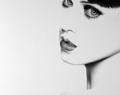 Katy Perry Pencil Drawing Fine Art Portrait Glamour Beauty Print Hand Signed