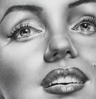 Light and Shadow - Original Marilyn Monroe Pencil Drawing SALE