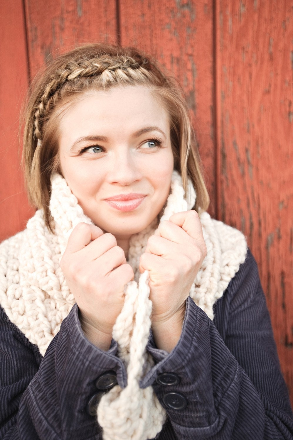 Infinity scarf, white scarf, off-white scarf, chunky scarf,  spring scarf, winter scarf, cowl, circle scarf, loop scarf, easter, mothers day