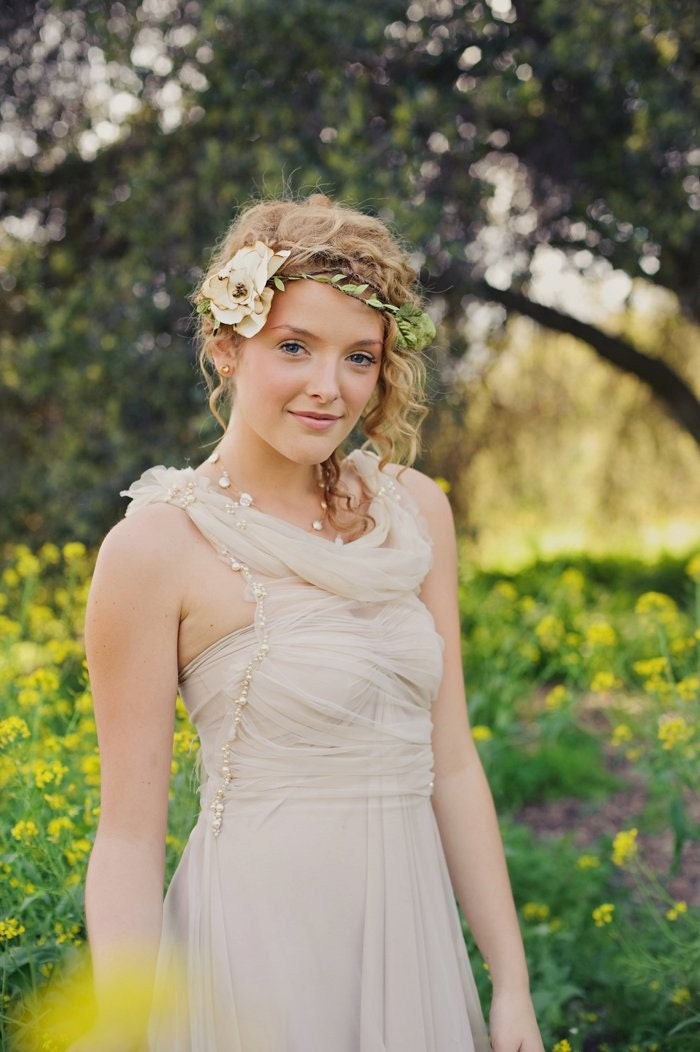 Rustic bridal halo, weddings, barn wedding, floral crown, rustic wedding, crown, wreath, ivory flower, burnt edges, spring, summer