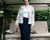 1930s/40s "Deco Desert Island" Novelty Cotton Floursack Jacket Top