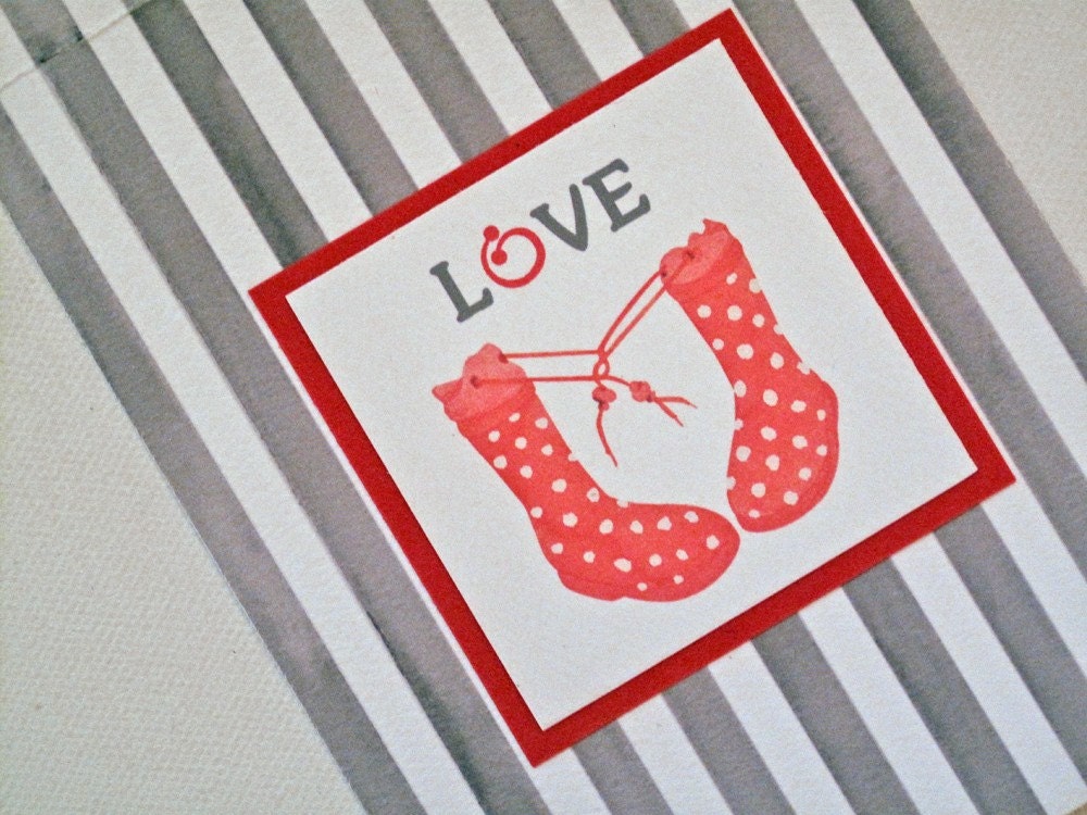 Anniversary Friendship Love Miss You Greeting Card - Rain Boots