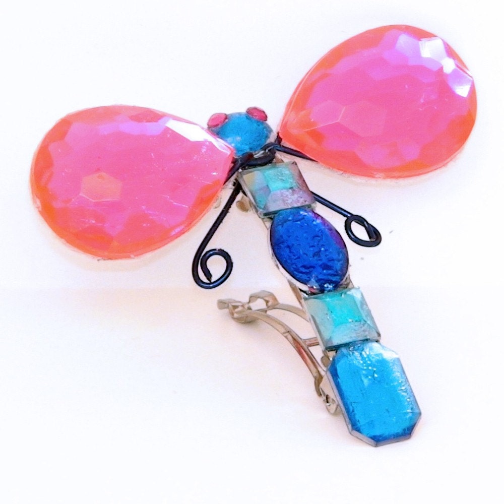 Coraline Dragonfly Barrette 4 Halloween Costume Lil Luxe Pink and Blue