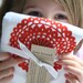 Tea Towel. Cotton Flour Sack. Tangerine Doily.
