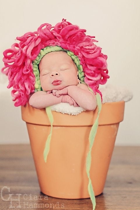 Flower Bonnet Photo Prop CROCHET PATTERN includes 2 petal options PDF 61