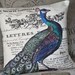 Pillow Cover...peacock pillow decorative cotton burlap pillows