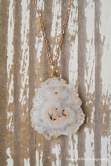 Bridesmaids Solar Quartz Pendant dangles from 14k gold filled Rose Gold Necklace