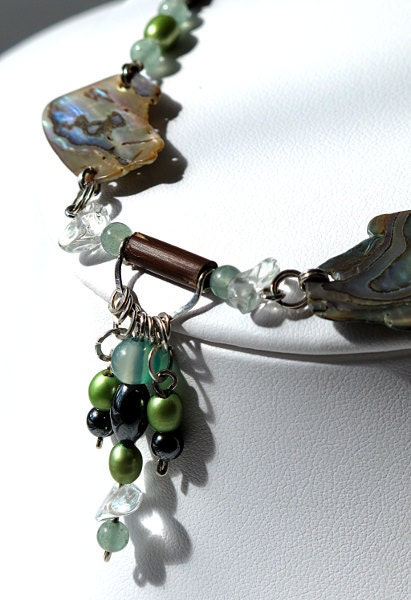A touch of sea necklace - Sterling silver (.925) and stones