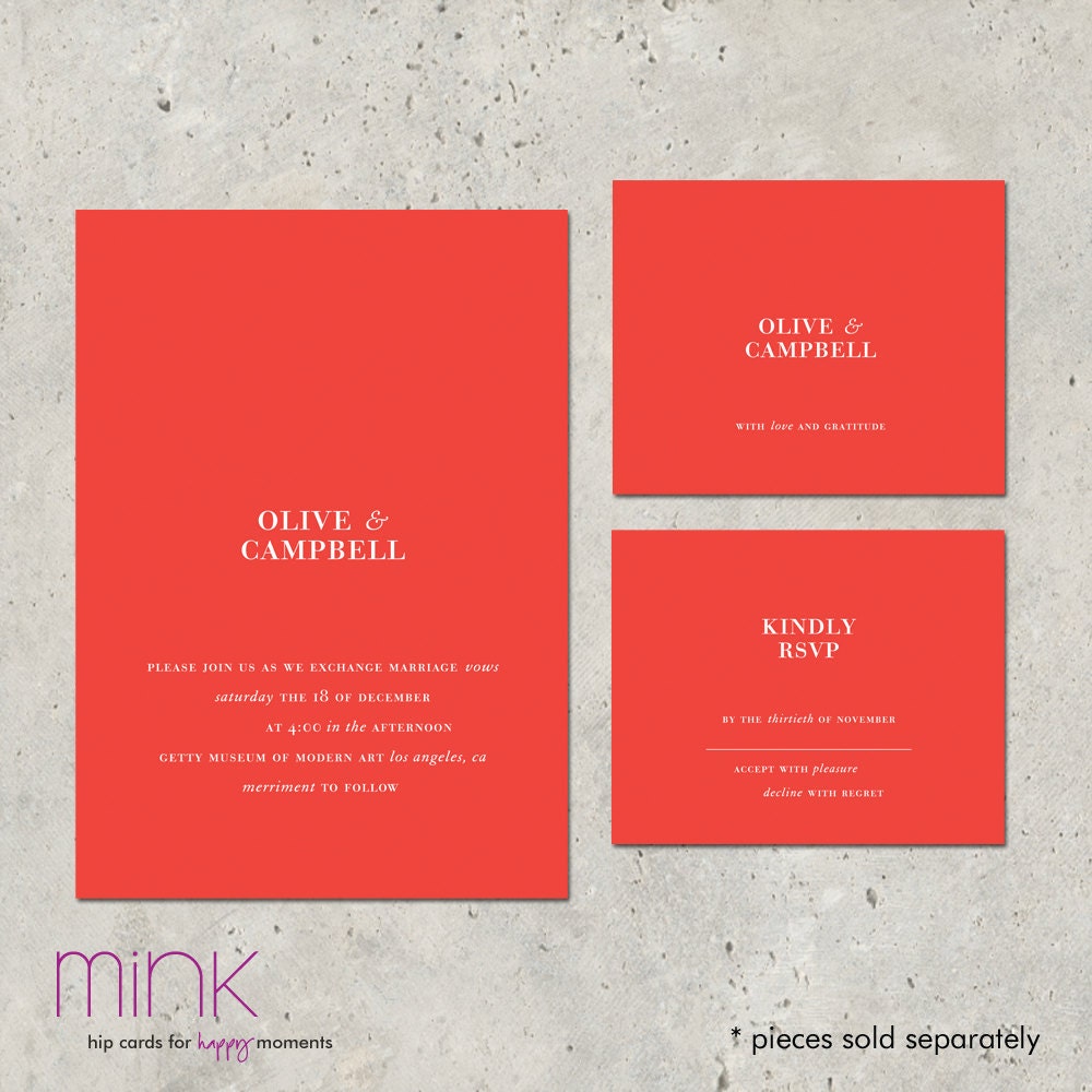 wedding invitations modern & unique- "Metropolitan"