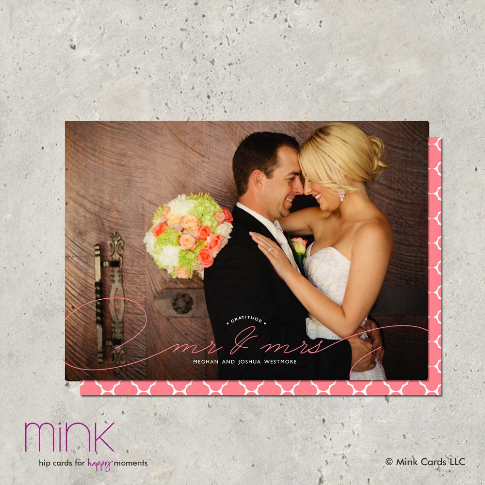 wedding thank you photo card elegant - "Infinitely"