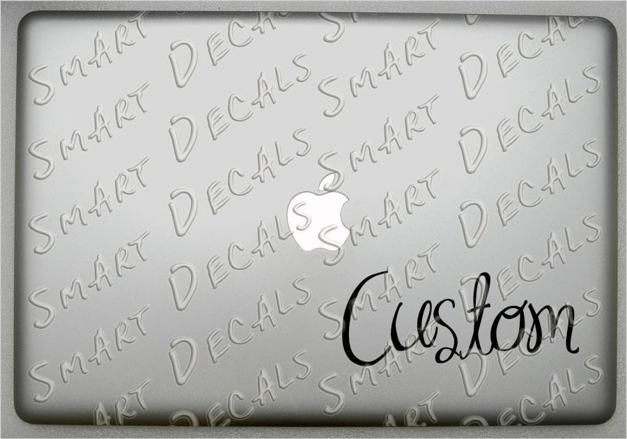 Custom Name Text Small Macbook Laptop Vinyl Decal Sticker Personalized