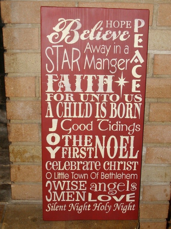 CHRISTMAS PriMiTIvE WooD SiGn, CHriStMas  Is  ALL  THesE  ThINgs, HaNd PaiNtEd, HoMe DeCoR, Ornament, Typography, Subway Art