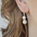 Drop Pearl Bridal Earrings, Simple Wedding Earrings, Pearl Earrings, Wedding Jewelry