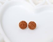 Rose Gold Glitter Studs