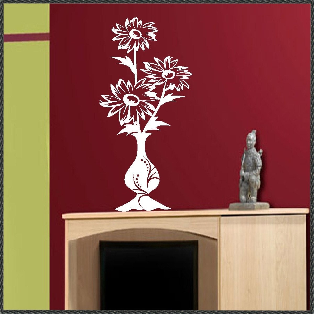 Vinyl Wall Lettering Quote Decal Daisy Vase Graphic
