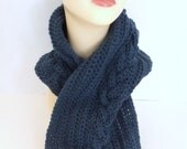 Cowl in Windsor Blue Braided Handmade Crochet Neckwarmer/Scarf, Accessory, Gift, Women, Fashionable, Warm, Cozy